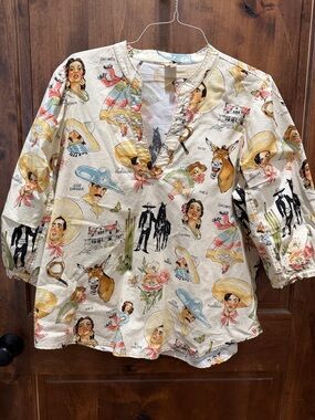 ivy jane Cream Multicolor Printed V-Neck Blouse